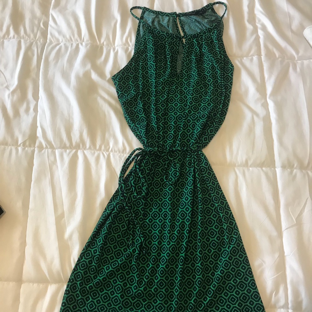 Banana Republic Green Print Halter Dress